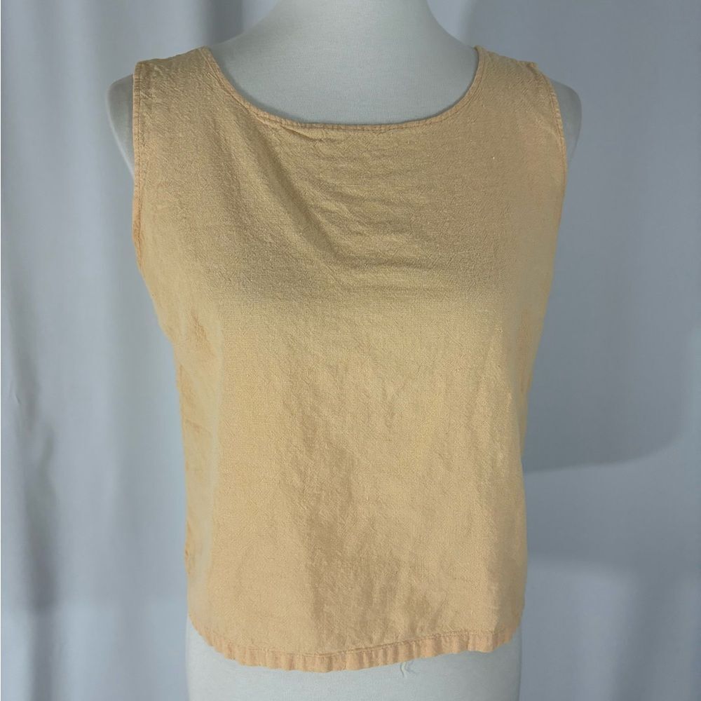 Miss Demeanor 💯% Linen Peach Color Crop Top